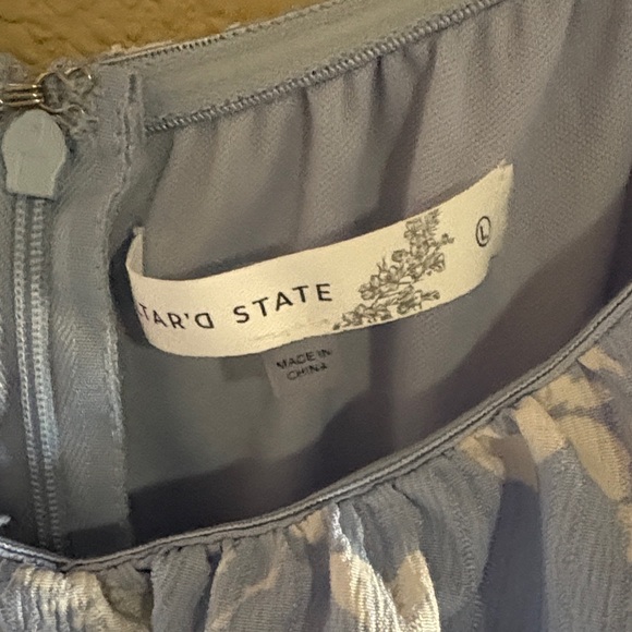 Altar'd State Light Blue Floral Ruffle Romper - Picture 2 of 4